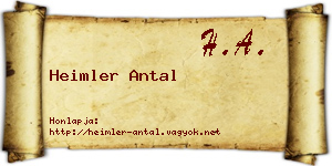 Heimler Antal névjegykártya